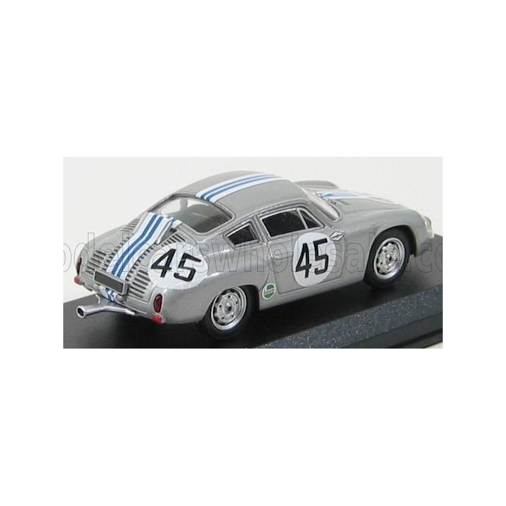 BEST MODEL PORSCHE 1600 GS ABARTH N 45 SEBRING 1964 CASSEL - SESSLAR - SILVER 1/43