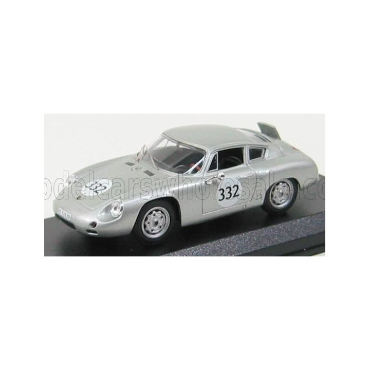 BEST MODEL PORSCHE 1600GS ABARTH N 332 WINNER CAMPIONATO EUROPEO 1962 H.KUHNIS - SILVER 1/43