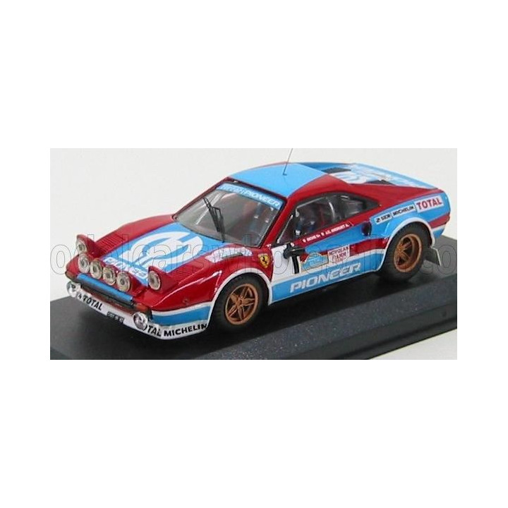 BEST MODEL FERRARI 308 Gr.4 N 1 TARGA FLORIO 1982 ANDREUT - BICHE - RED LIGHT BLUE 1/43