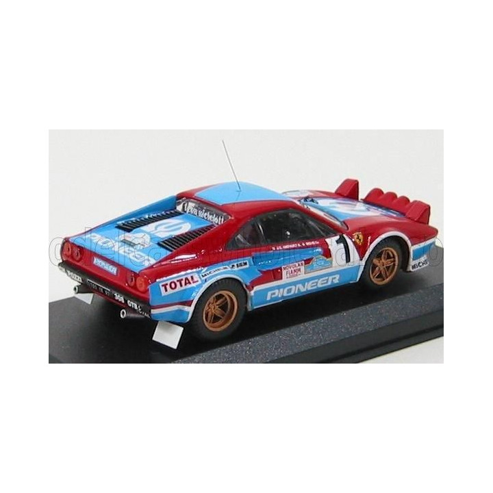 BEST MODEL FERRARI 308 Gr.4 N 1 TARGA FLORIO 1982 ANDREUT - BICHE - RED LIGHT BLUE 1/43