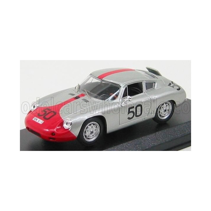 BEST MODEL PORSCHE 1600GS ABARTH N 50 TARGA FLORIO 1962 STRALE - HAHNL - SILVER RED 1/43