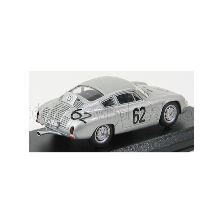 BEST MODEL PORSCHE 1600GS ABARTH N 62 TARGA FLORIO 1963 KOCH - VON SCHROTER - SILVER 1/43