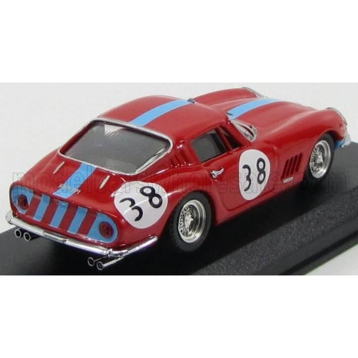 BEST MODEL FERRARI 275 GTB/4 COUPE N 38 WINNER 1000km PARIGI 1966 VESTEY - GASPAR - RED BLUETTE 1/43