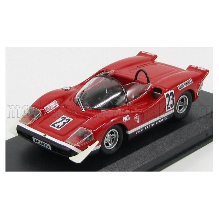 BEST MODEL FIAT ABARTH 2000S SPIDER TEAM RADIO VERONICA N 23 SILVERSTONE 1969 E.SWART - RED 1/43