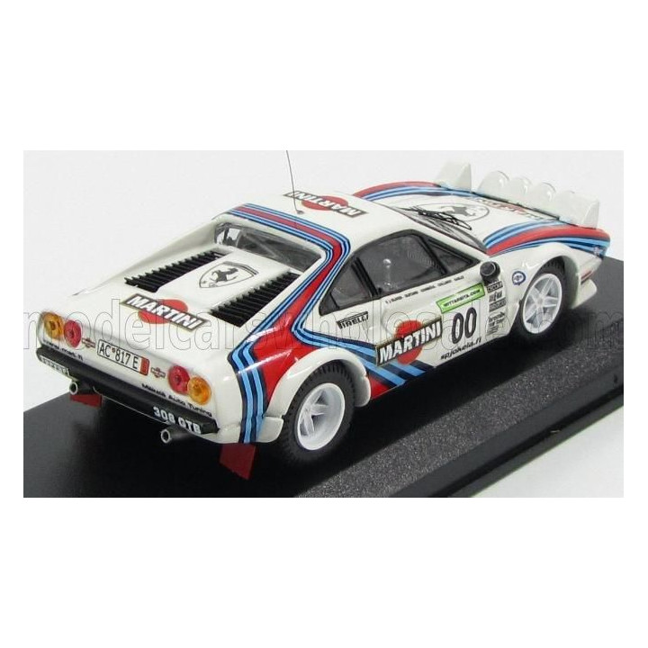BEST MODEL FERRARI 308 GTB COUPE MARTINI TEAM MAKELA AUTO TUNING (night version) N 00 HISTORY RALLY FINLANDIA 2009 - WHITE 1/43