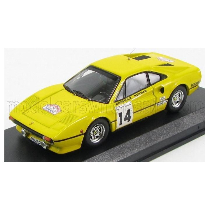 BEST MODEL FERRARI 308 GTB COUPE N 14 TOUR DE FRANCE 1985 WORSWICK - NEWMAN - YELLOW 1/43