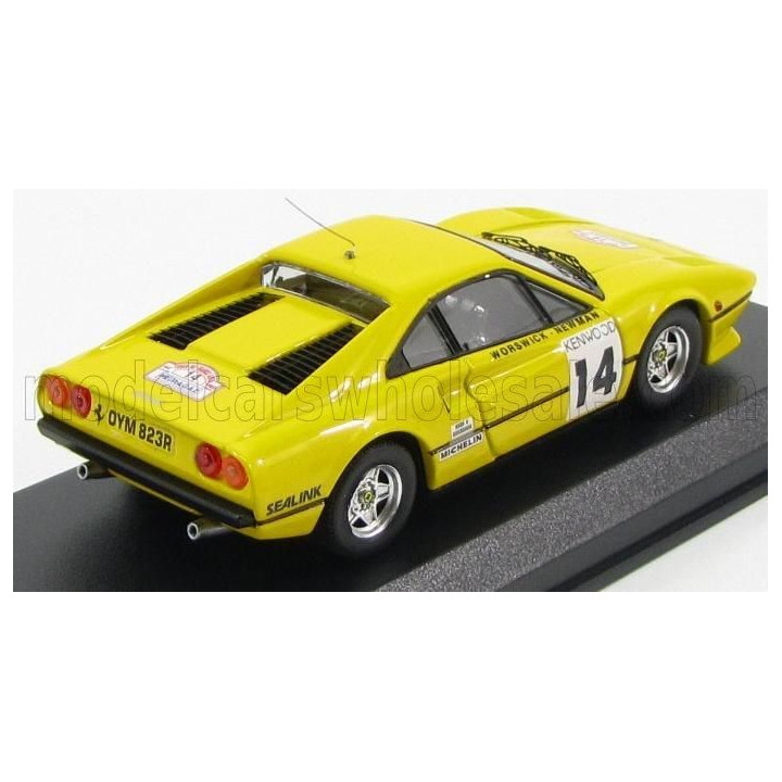 BEST MODEL FERRARI 308 GTB COUPE N 14 TOUR DE FRANCE 1985 WORSWICK - NEWMAN - YELLOW 1/43