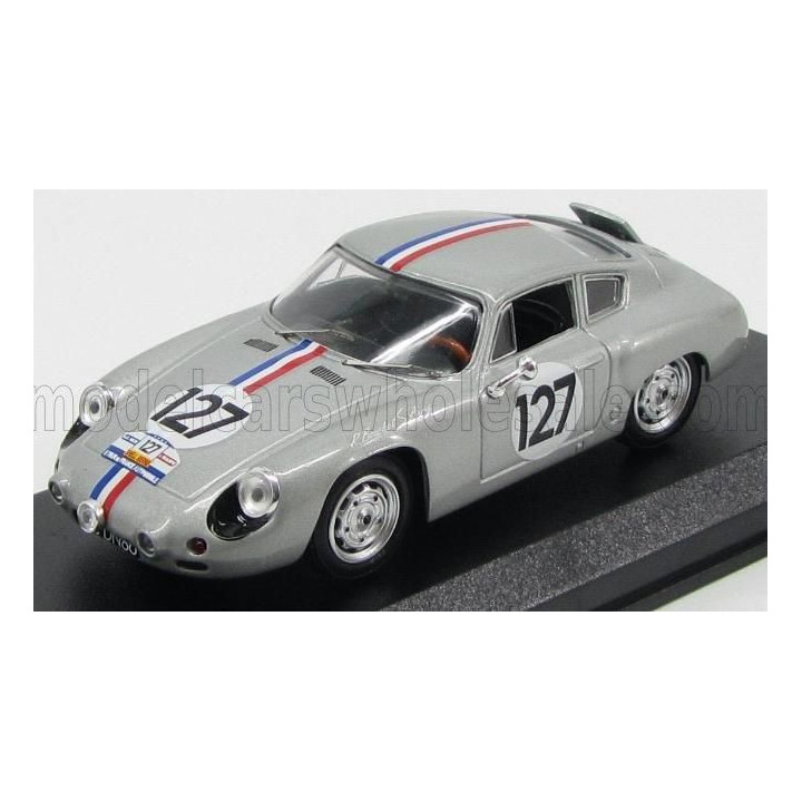 BEST MODEL PORSCHE ABARTH COUPE N 127 TOUR DE FRANCE 1961 BOUCHET - AURY - SILVER 1/43