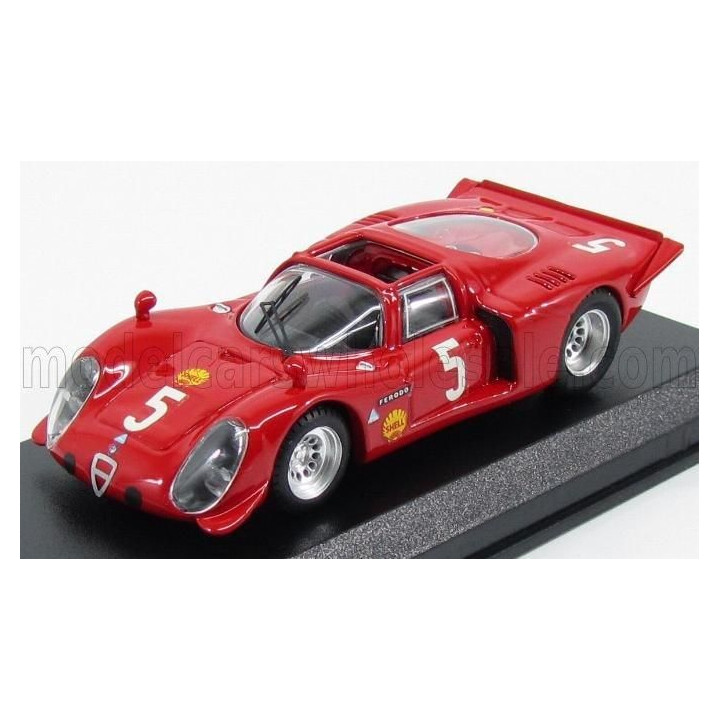 BEST MODEL ALFA ROMEO 33.2 SPIDER N 5 WINNER MONTLHERY 1969 LARROUSSE - VERRIER - RED 1/43