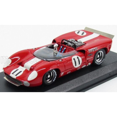 BEST MODEL LOLA T70 SPIDER N 11 BRIDGEHAMPTON 1967 L.MOTSCHEKER - RED WHITE 1/43