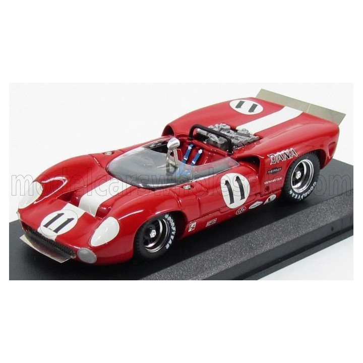 BEST MODEL LOLA T70 SPIDER N 11 BRIDGEHAMPTON 1967 L.MOTSCHEKER - RED WHITE 1/43