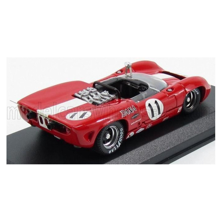BEST MODEL LOLA T70 SPIDER N 11 BRIDGEHAMPTON 1967 L.MOTSCHEKER - RED WHITE 1/43