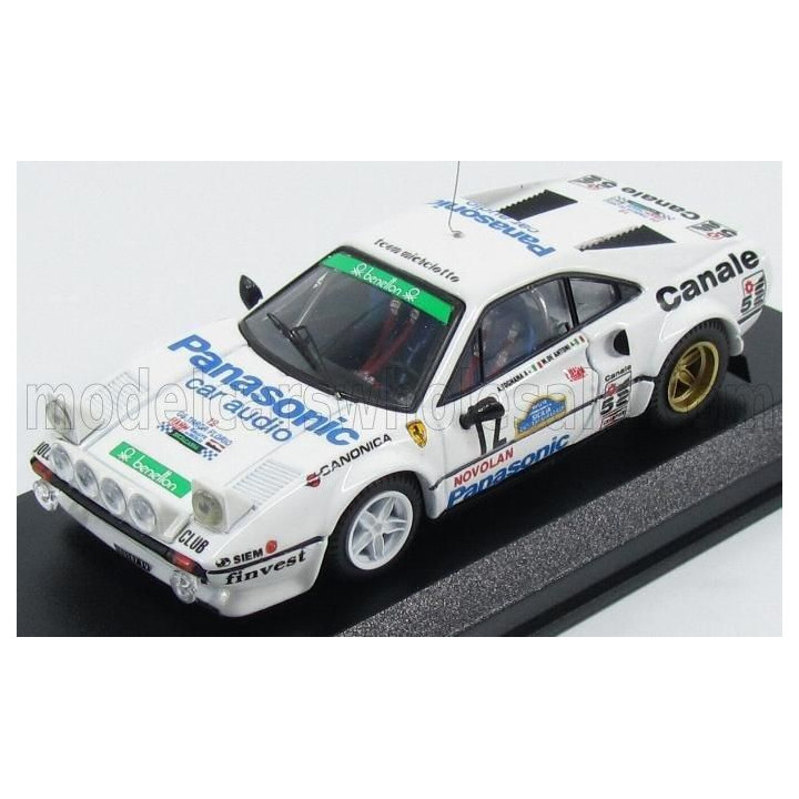 BEST MODEL FERRARI 308 GTB COUPE (night version) N 12 WINNER TARGA FLORIO 1982 TOGNANA - DE ANTONI - WHITE 1/43