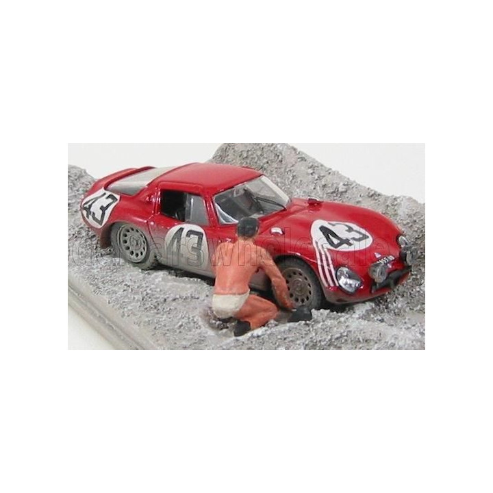 BEST MODEL ALFA ROMEO TZ2 N 43 24h LE MANS 1965 (WITH FIGURE) ZECCOLI - ROSINSKI - RED 1/43