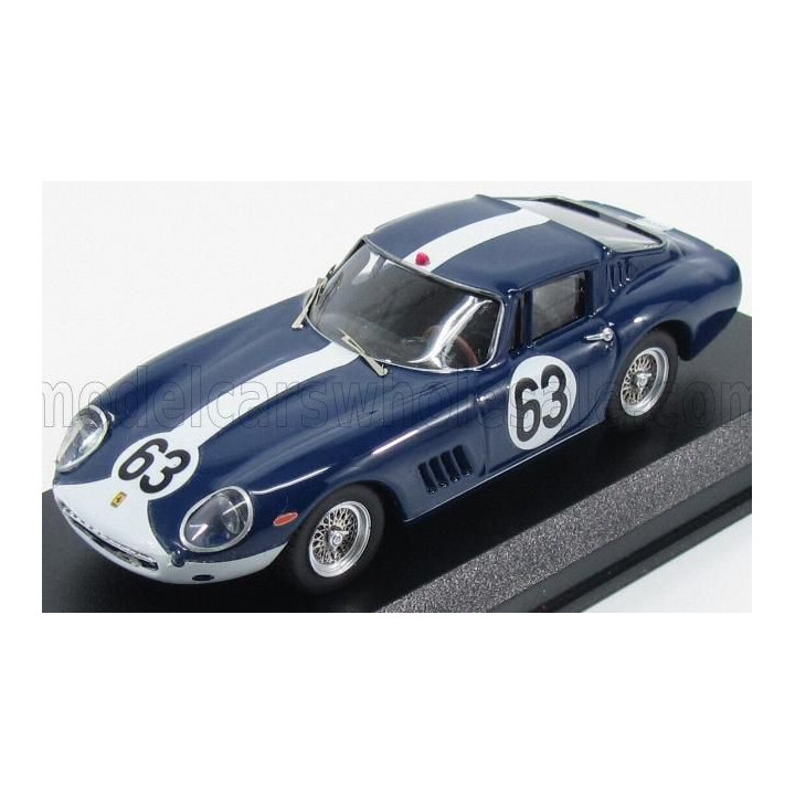 BEST MODEL FERRARI 275 GTB/4 COUPE N 63 SPA 1967 VESTEY - GASPAR - BLUE WHITE 1/43