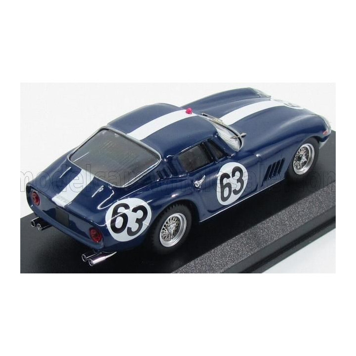BEST MODEL FERRARI 275 GTB/4 COUPE N 63 SPA 1967 VESTEY - GASPAR - BLUE WHITE 1/43