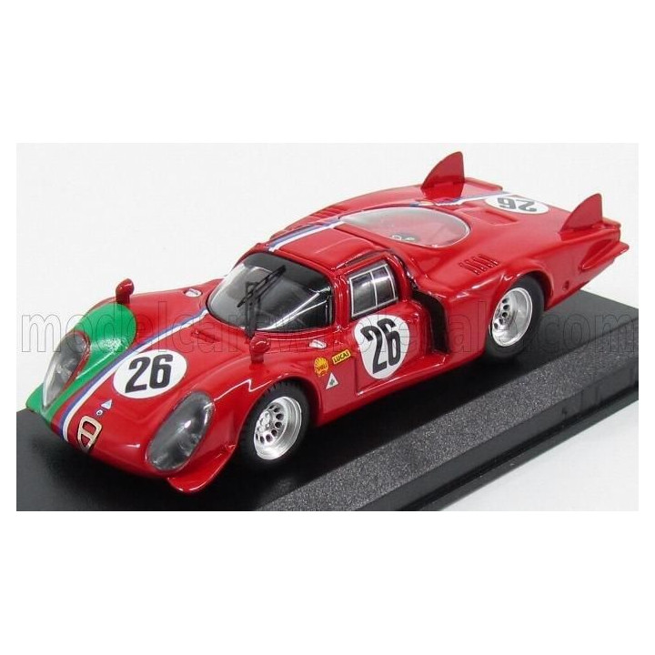 BEST MODEL ALFA ROMEO 33.2 LM N 26 1000km MONZA 1968 TROSCH - GOSSELIN - RED 1/43