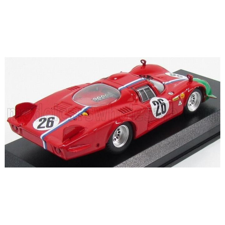 BEST MODEL ALFA ROMEO 33.2 LM N 26 1000km MONZA 1968 TROSCH - GOSSELIN - RED 1/43