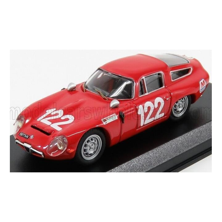BEST MODEL ALFA ROMEO TZ1 SCUDERIA PAGASO N 122 TARGA FLORIO 1966 LO PICCOLO - SUTERA - RED 1/43