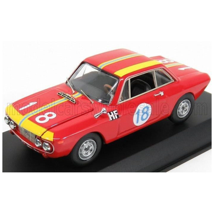 BEST MODEL LANCIA FULVIA COUPE 1.3 HF N 18 WINNER CLASS GT 1.3 TARGA FLORIO 1966 CELLA - MARZI - RED 1/43