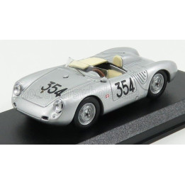 BEST MODEL PORSCHE 550RS SPIDER N 354 MILLE MIGLIA 1957 HEINZ SCHILLER - SILVER 1/43