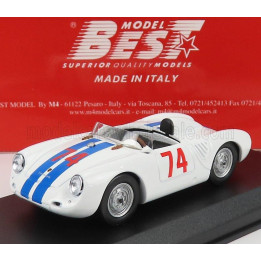 BEST MODEL PORSCHE 550 RS SPIDER N 74 NASSAU MEMORIAL TROPHY RACE 1958 D.SESSLAR - WHITE BLUE 1/43