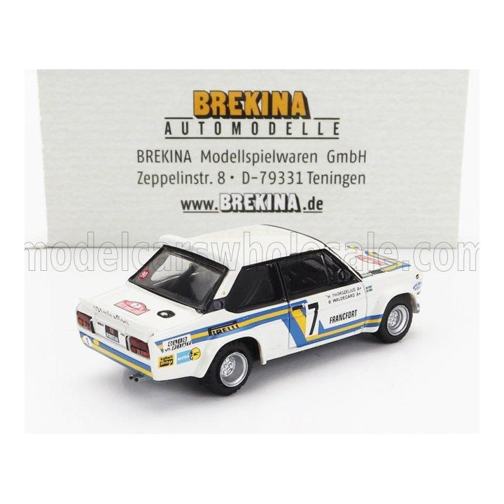 BREKINA PLAST FIAT 131 ABARTH TEAM SVENSKA FIAT N 7 3rd RALLY MONTECARLO 1980 BJORN WALDEGAARD - HANS THORSZELIUS - WHITE 1/87