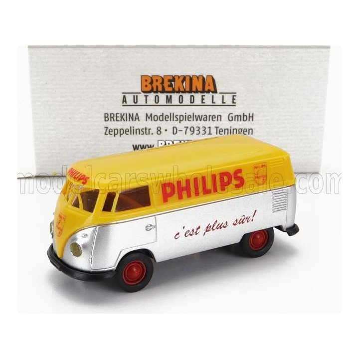 BREKINA PLAST VOLKSWAGEN T1 VAN PHILIPS 1960 - SILVER YELLOW 1/87