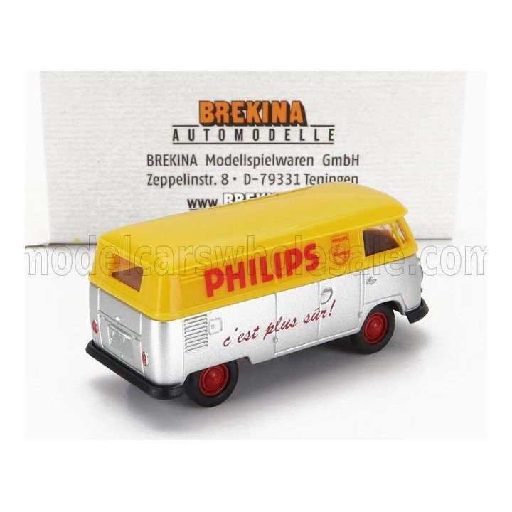 BREKINA PLAST VOLKSWAGEN T1 VAN PHILIPS 1960 - SILVER YELLOW 1/87