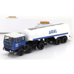 BREKINA PLAST FIAT 691 T TANKER TRUCK ARAL 1970 - BLUE WHITE 1/87