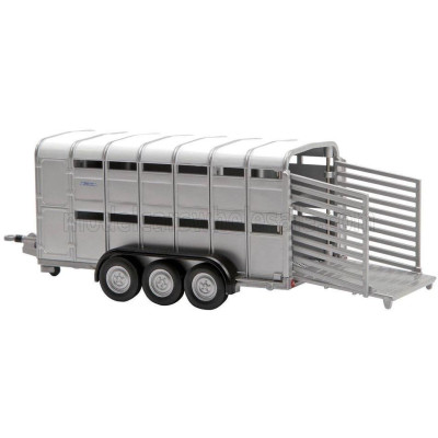BRITAINS IFOR LIVESTOCK TRAILER - TRASPORTO ANIMALI BESTIAME - SILVER WHITE 1/32