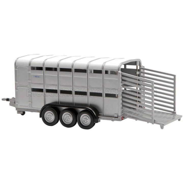 BRITAINS IFOR LIVESTOCK TRAILER - TRASPORTO ANIMALI BESTIAME - SILVER WHITE 1/32