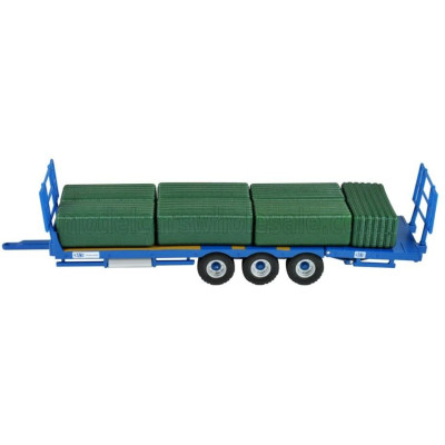 BRITAINS ACCESSORIES TRAILER - BALE THROW WAGON - CARRELLO TRASPORTO FIENO - BLUE WOOD 1/32