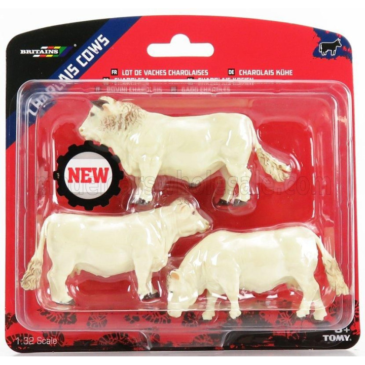 BRITAINS ACCESSORIES CATTLE - BOVINI - WHITE 1/32