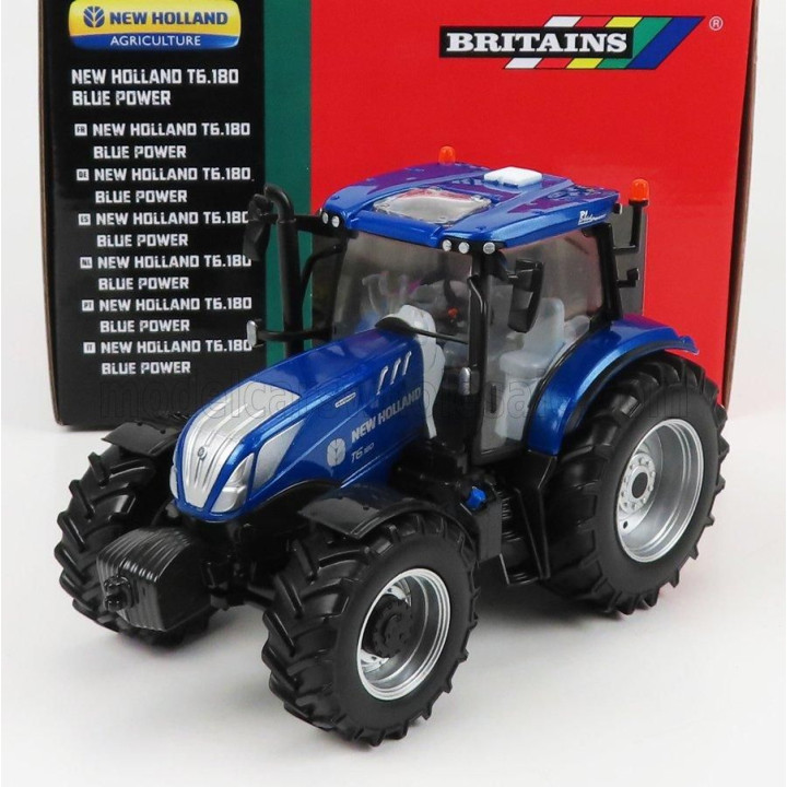BRITAINS NEW HOLLAND T6.180 TRACTOR BLUE POWER 2018 - BLUE 1/32