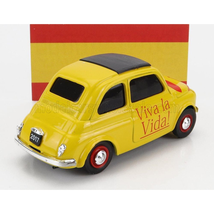 BRUMM FIAT 500 HASTA LA VISTA - VIVA LA VIDA - YELLOW RED 1/43