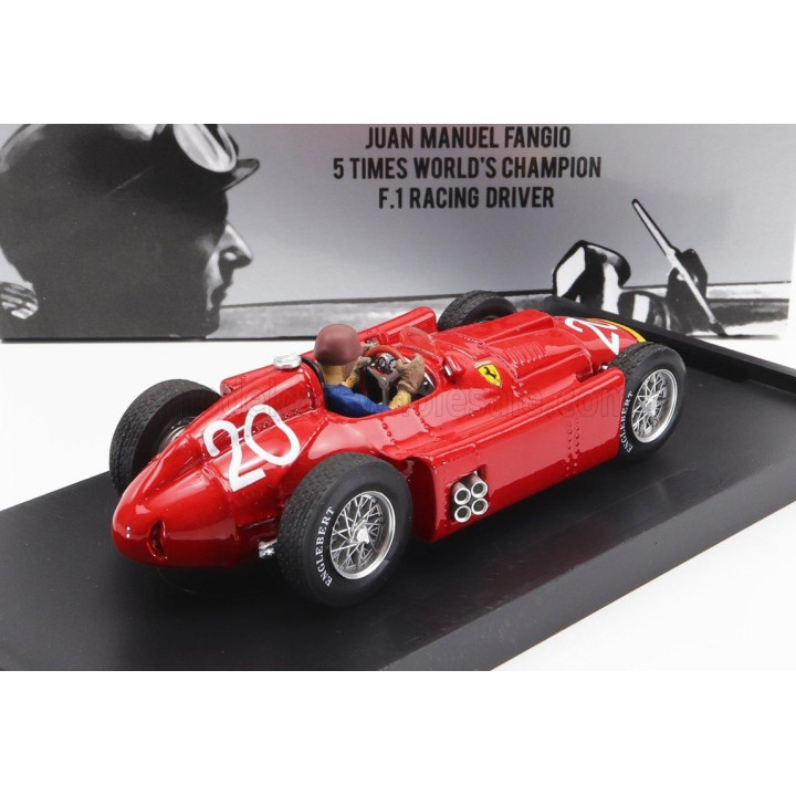 BRUMM FERRARI F1  D50 N 20 2nd MONACO GP JUAN MANUEL FANGIO 1956 WORLD CHAMPION - WITH DRIVER FIGURE - RED 1/43