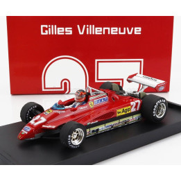 BRUMM FERRARI F1  126C2 N 27 2nd SAN MARINO IMOLA GP 1982 GILLES VILLENEUVE - WITH DRIVER FIGURE - RED 1/43