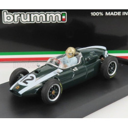 BRUMM COOPER F1 T51 CLIMAX N 12 WINNER BRITISH GP JACK BRABHAM 1959 WORLD CHAMPION - WITH DRIVER FIGURE - GREEN WHITE 1/43