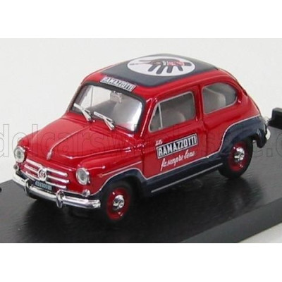 BRUMM FIAT 600 D COMMERCIALE RAMAZZOTTI 1960 - RED BLUE 1/43
