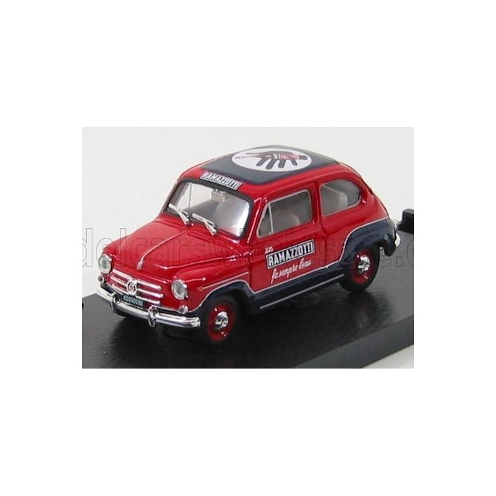 BRUMM FIAT 600 D COMMERCIALE RAMAZZOTTI 1960 - RED BLUE 1/43