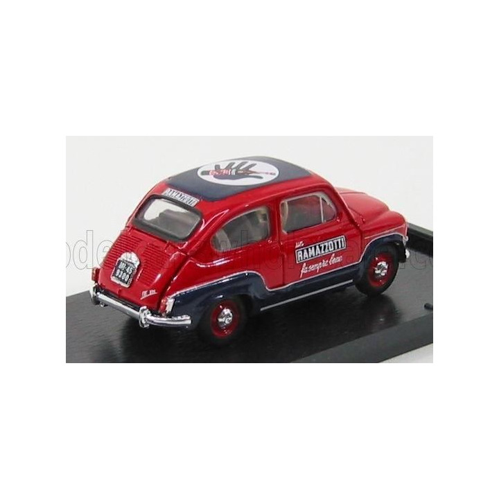 BRUMM FIAT 600 D COMMERCIALE RAMAZZOTTI 1960 - RED BLUE 1/43