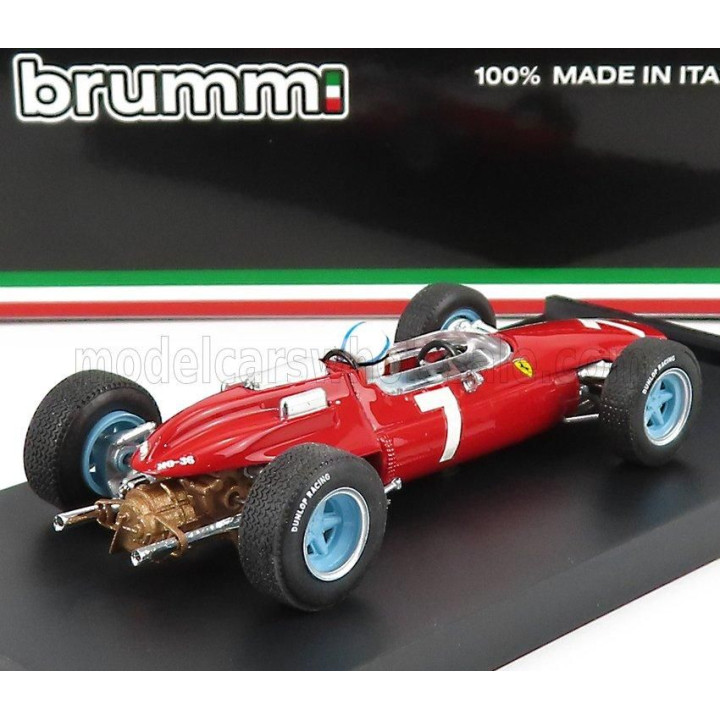 BRUMM FERRARI F1  158 N 7 WINNER GERMAN GP JOHN SURTEES 1964 WORLD CHAMPION - WITH DRIVER FIGURE - RED 1/43