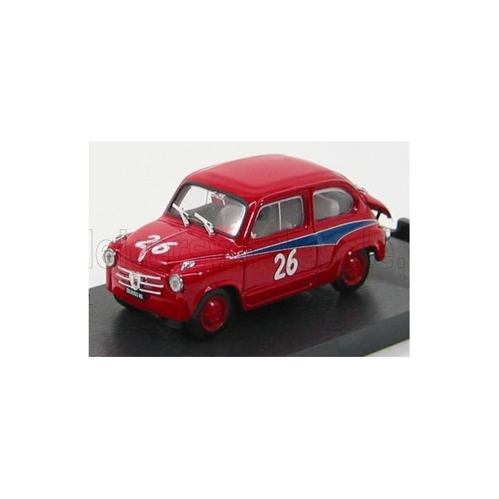BRUMM FIAT 600 ABARTH 750 N 26 MILLE MIGLIA 1956 D.COGNA - RED 1/43