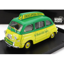 BRUMM FIAT 600 MULTIPLA - ENCICLOPEDIA MOTTA 1956 - YELLOW GREEN 1/43