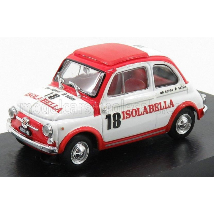 BRUMM FIAT NUOVA 500D - AMARO ISOLABELLA 1960 - WHITE RED 1/43