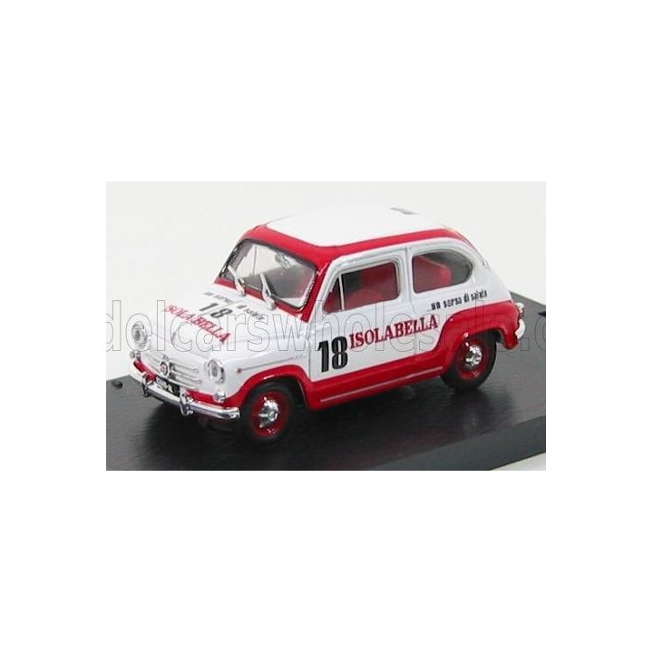 BRUMM FIAT 600D - AMARO 18 ISOLABELLA 1960 - WHITE RED 1/43