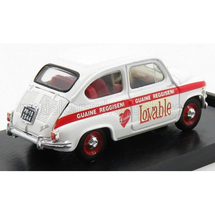 BRUMM FIAT 600D - ABBIGLIAMENTO INTIMO LOVABLE 1965 - WHITE RED 1/43