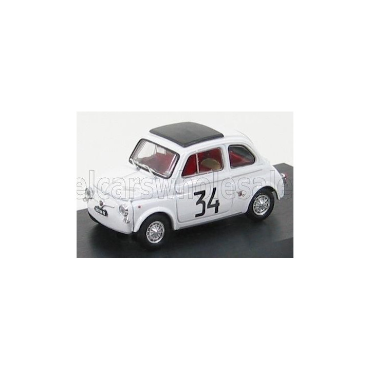 BRUMM FIAT 500 595 ABARTH N 34 WINNER CRITERIUM APERTURA MONZA 1964 FRANCO PATRIA - WHITE 1/43