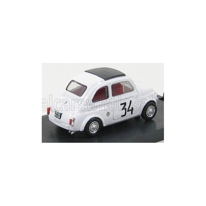 BRUMM FIAT 500 595 ABARTH N 34 WINNER CRITERIUM APERTURA MONZA 1964 FRANCO PATRIA - WHITE 1/43